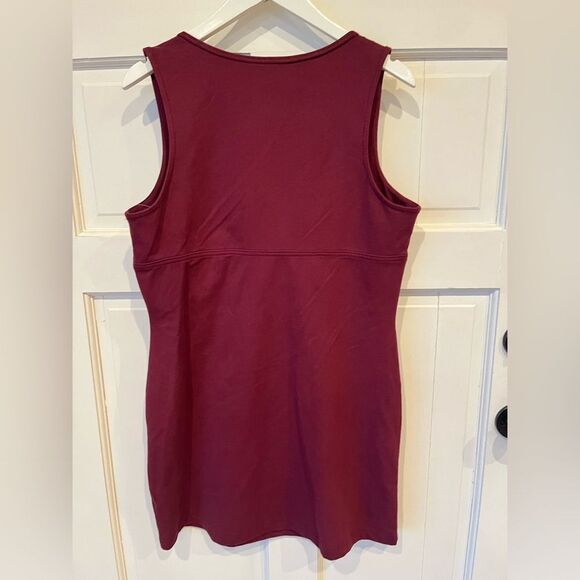 Nwt Daily Practice Anthropologie Sleeveless Square-Neck Mini Dress Wine Maroon - Picture 5 of 6
